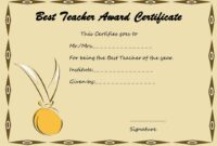 Best Teacher Certificate Template 1