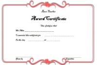 Best Teacher Certificate Template 2