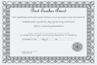 Best Teacher Certificate Template 3