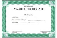 Best Teacher Certificate Template 5