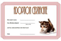 Cat Adoption Certificate Template 3