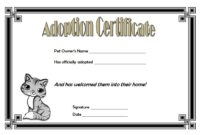 Cat Adoption Certificate Template 6
