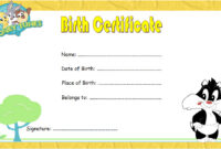 Cat Birth Certificate Template 3