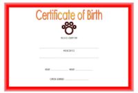 Cat Birth Certificate Template 6