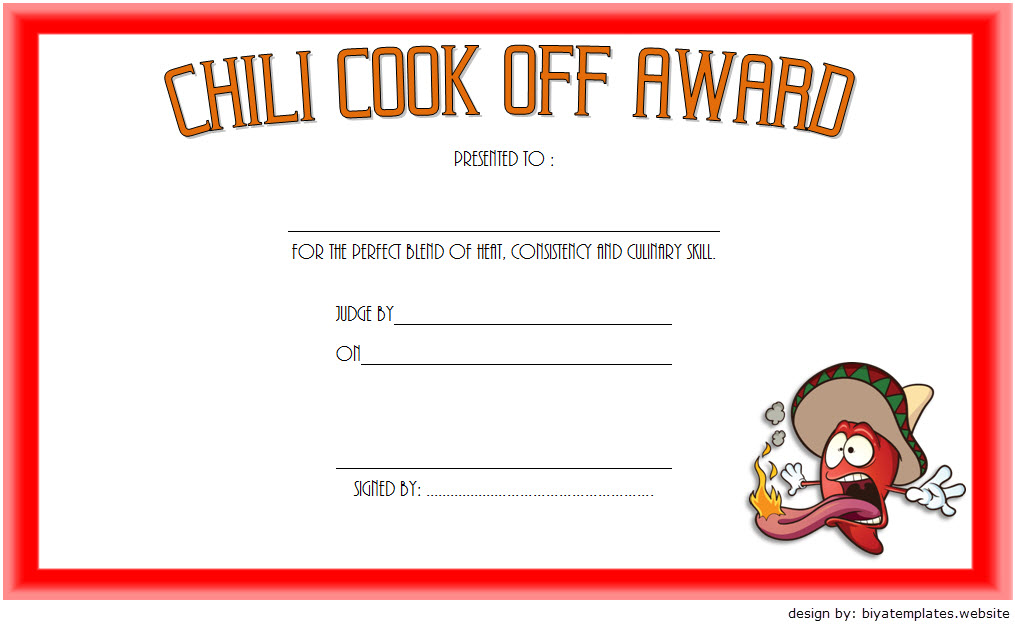 Chili Cook Off Certificate Template 10 Best Ideas