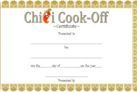 Chili Cook Off Certificate Template 7