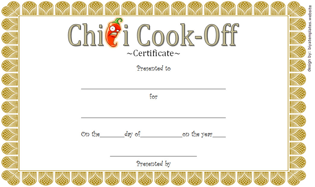 Chili Cook Off Certificate Template 10+ Best Ideas
