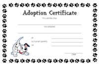 Dog Adoption Certificate Template 3