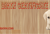Dog Birth Certificate Printable FREE by Paddle