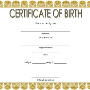 Puppy Birth Certificate Template FREE - 10+ Special Editions