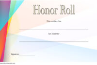 Editable Honor Roll Certificate Template 1