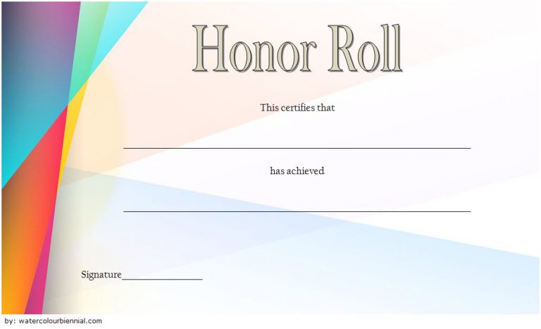 Editable Honor Roll Certificate Template 1 | Paddle Templates