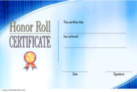 Editable Honor Roll Certificate Template 4