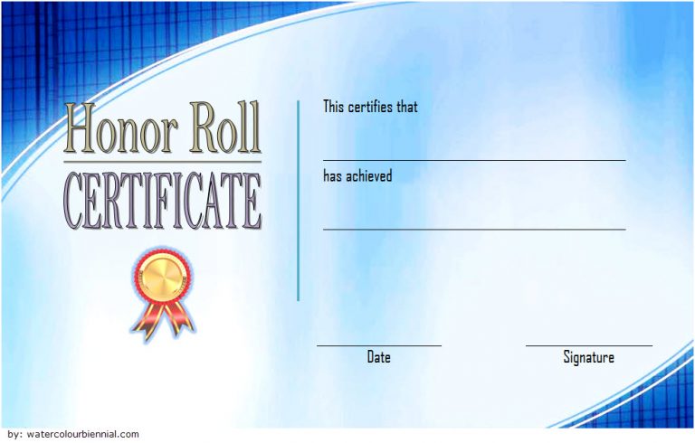 Editable Honor Roll Certificate Template 4 | Paddle Templates