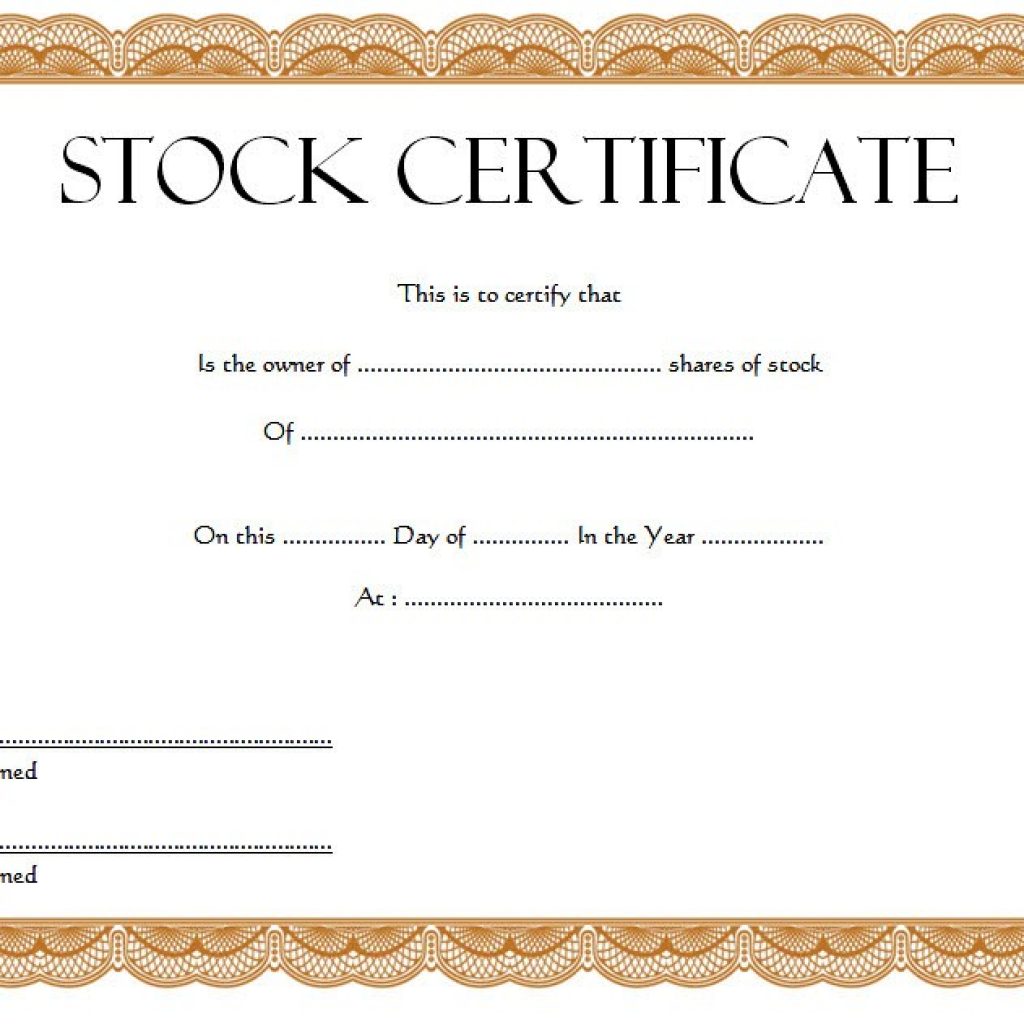 Editable Stock Certificate Template - 10+ Best Ideas FREE