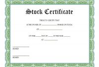 Editable Stock Certificate Template