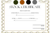 Editable Stock Certificate Template 6