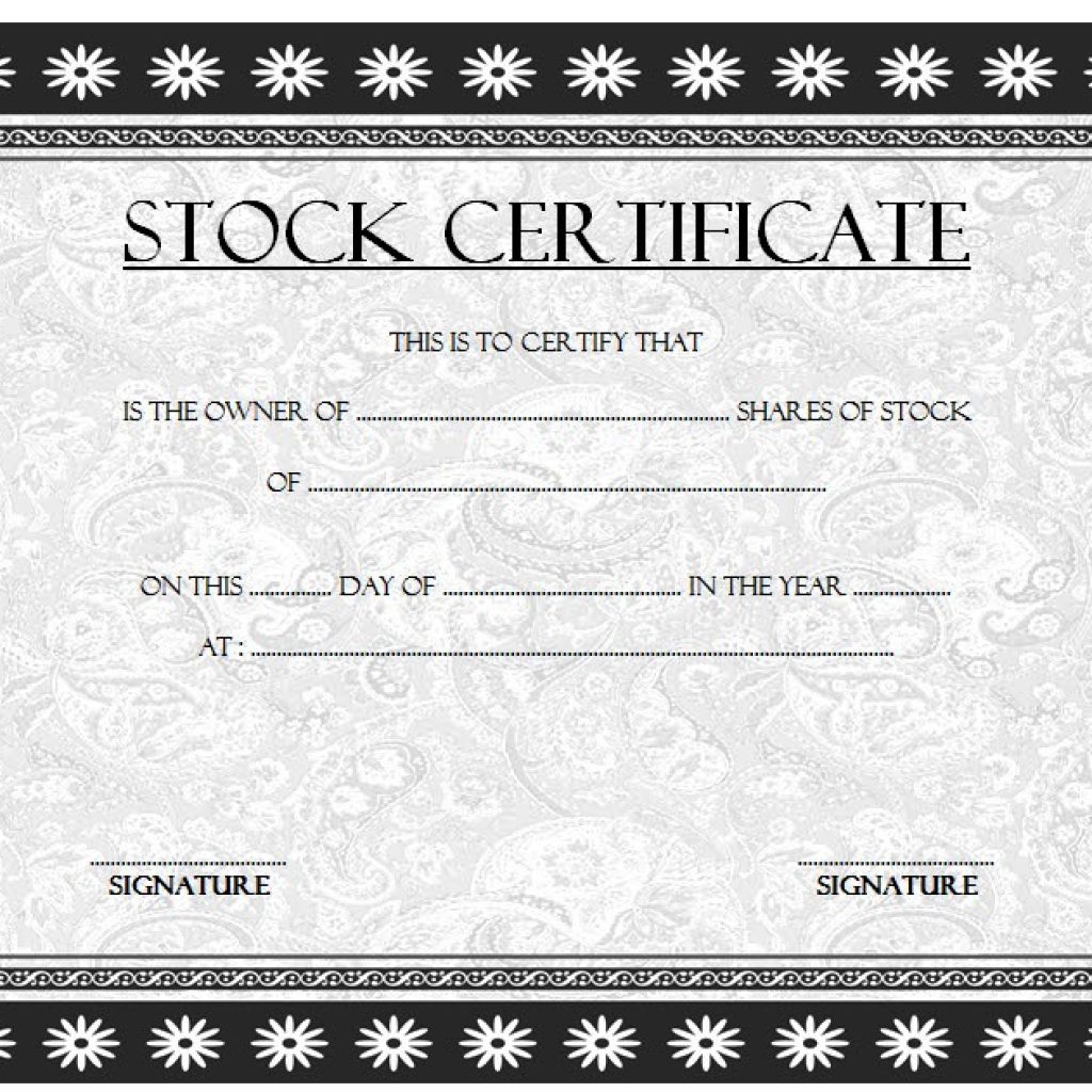 Editable Stock Certificate Template | Paddle Certificate