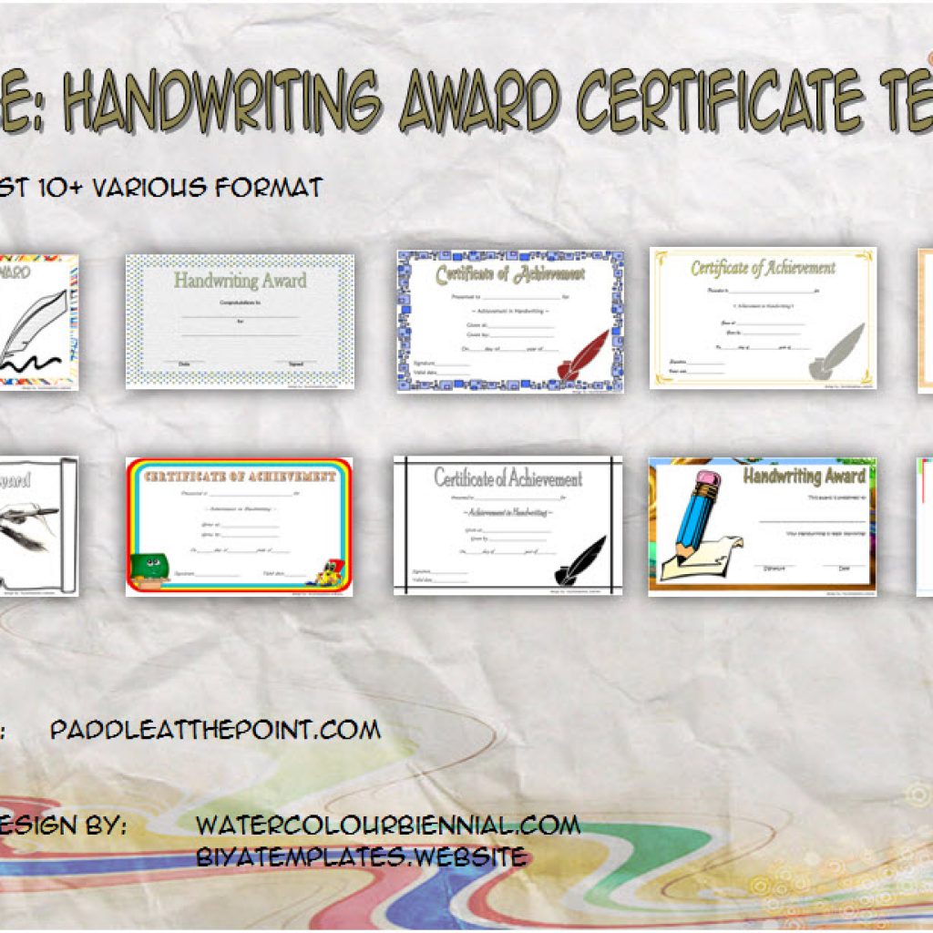 Handwriting Certificates Printable