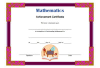 Math Achievement Certificate Template 1