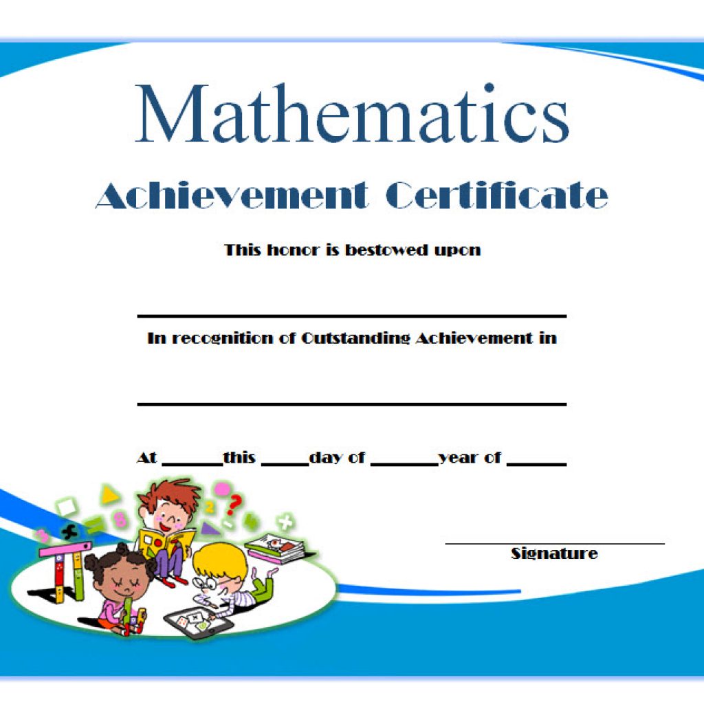 Math Achievement Certificate Printable Free - 9+ Best Ideas