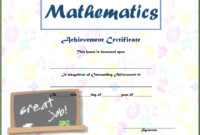 Math Achievement Certificate Template 3
