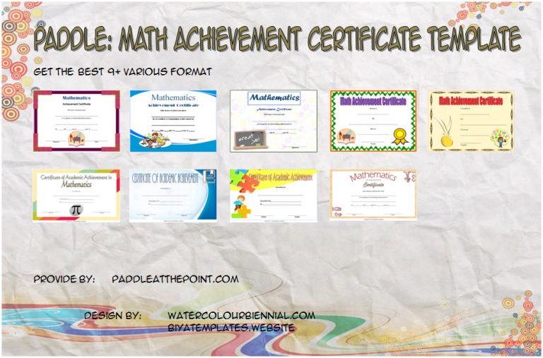 Math Achievement Certificate Printable Free 9 Best Ideas