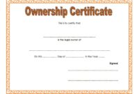 Ownership Certificate Template 2
