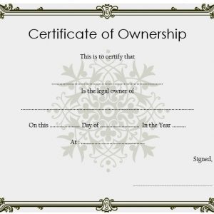 Ownership Certificate Templates - 10+ FREE Exclusive Designs