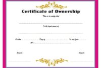 Ownership Certificate Template 8