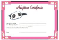 Pet Adoption Certificate Template