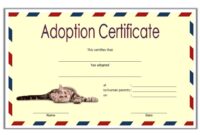 Pet Adoption Certificate Template 4