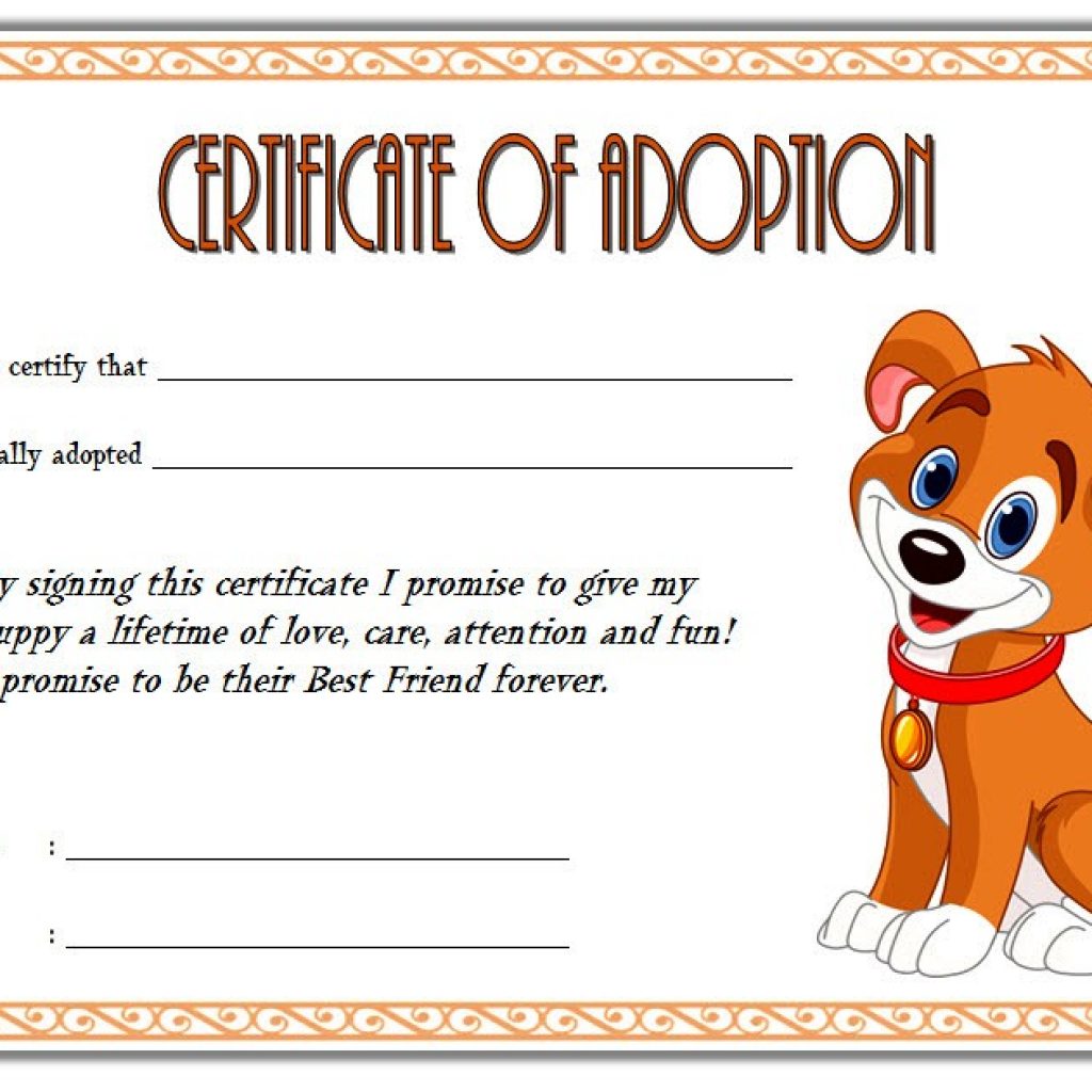 Pet Adoption Certificate Template Free: 10+ Best 2020 Ideas