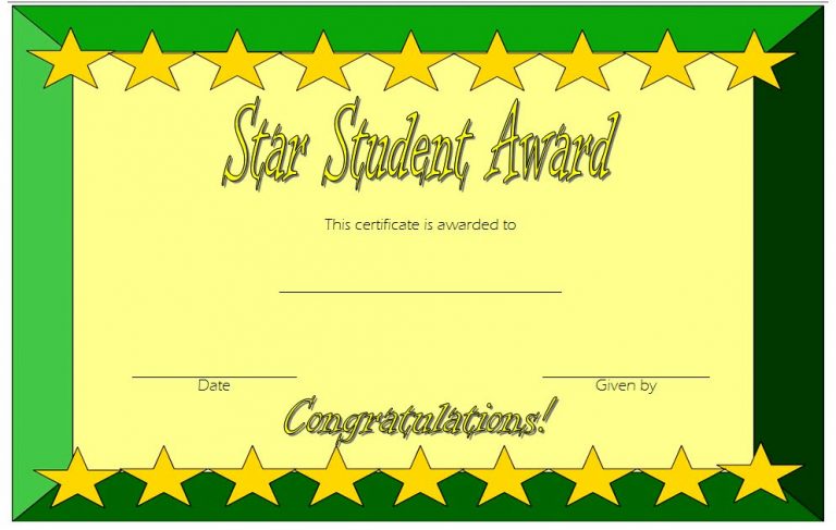 Star Student Certificate Template 6 | Paddle Templates