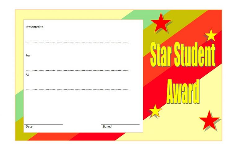 Star Student Certificate Template 9 | Paddle Templates