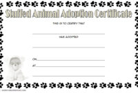 Stuffed Animal Adoption Certificate Template 1