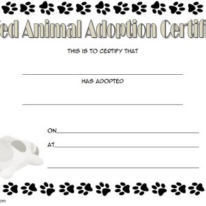 Stuffed Animal Adoption Certificate Template FREE (2020)