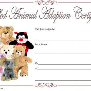 Stuffed Animal Adoption Certificate Template FREE (2020)