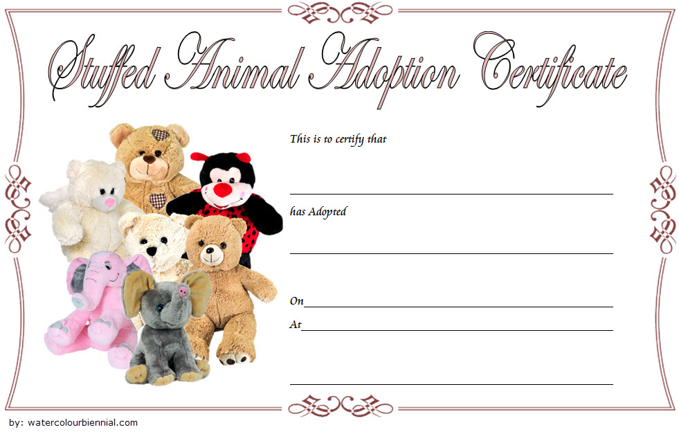 Stuffed Animal Adoption Certificate Template 7 Ideas FREE