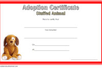 Stuffed Animal Adoption Certificate Template 5