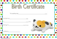 Stuffed Animal Birth Certificate Template 7