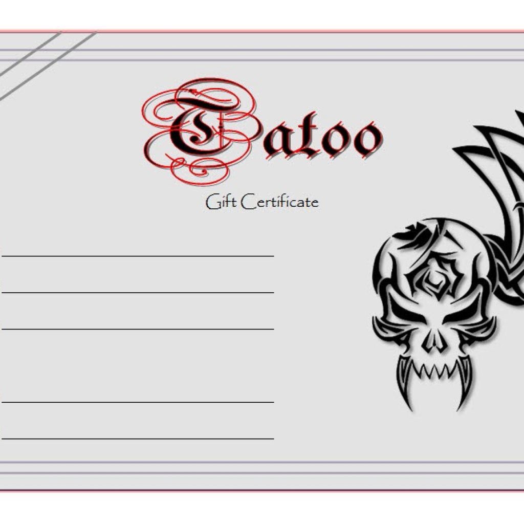 Tattoo Gift Certificate Printable Printable World Holiday