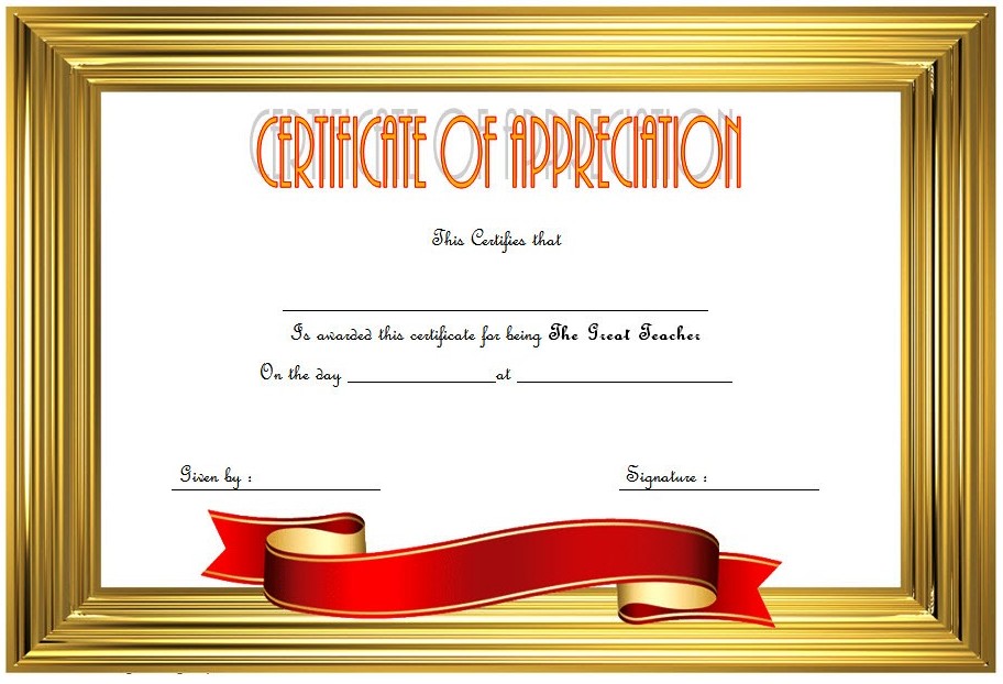 Teacher Appreciation Certificate Template 1 Paddle Templates