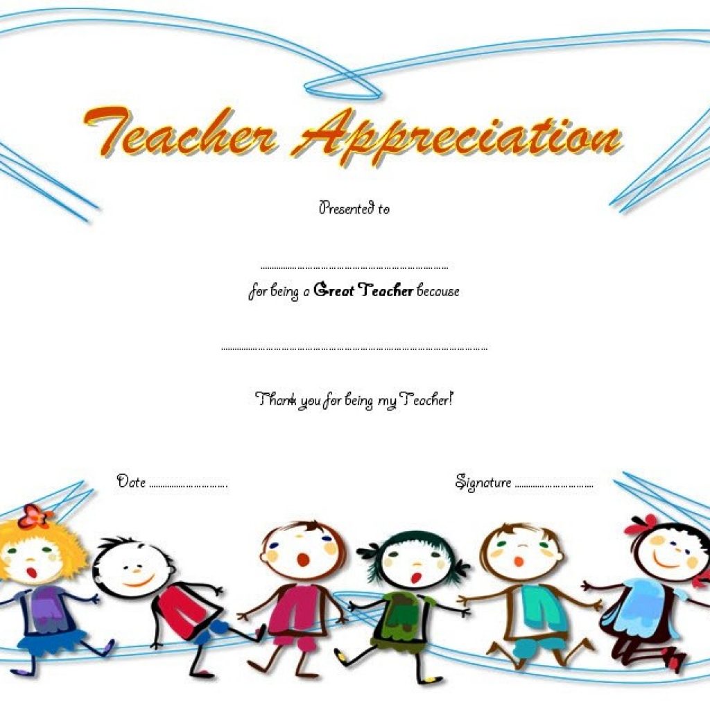 Teacher Appreciation Certificates Printable Free