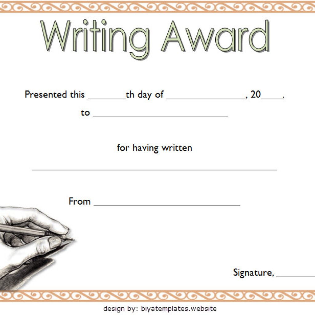 Writing Competition Certificate Templates (2020 Best Ideas)