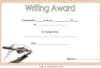 Writing Competition Certificate Template 4