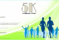 5K Race Certificate Template 5