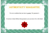 Authenticity Certificate Template 2