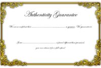 Authenticity Certificate Template 3