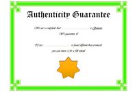 Authenticity Certificate Template 4